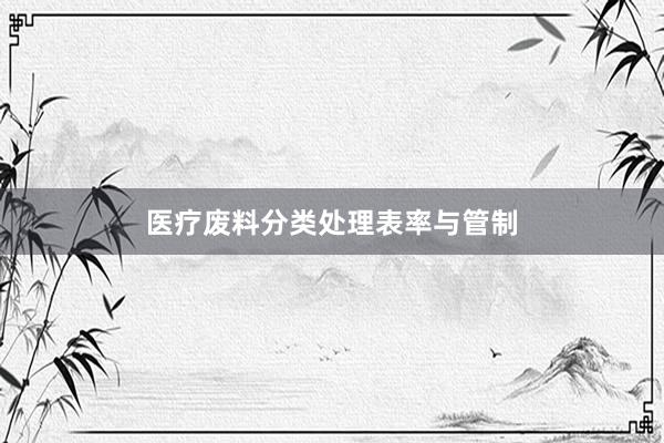 医疗废料分类处理表率与管制